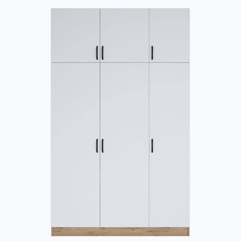 Kaolins Garderob 145x239x55 cm - Valnöt och vit - Förvaring - Klädförvaring - Garderob & garderobssystem - Klädskåp & fristående garderob