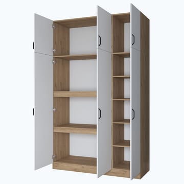 Kaolins Garderob 145x239x55 cm - Valnöt och vit - Förvaring - Klädförvaring - Garderob & garderobssystem - Klädskåp & fristående garderob
