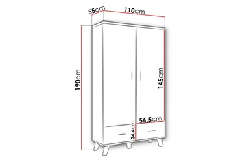 Kardos Garderob 110 cm - Natur/Svart - Förvaring - Klädförvaring - Garderob & garderobssystem