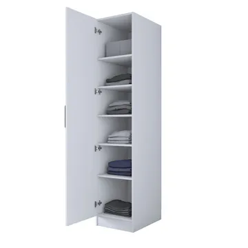 Keldan Garderob 45x210x45 cm - Vit - Förvaring - Klädförvaring - Garderob & garderobssystem - Klädskåp & fristående garderob