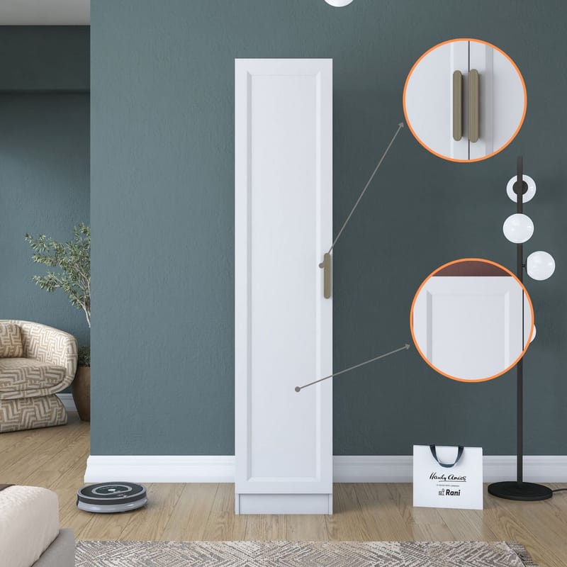 Keldan Garderob 45x210x45 cm - Vit - Förvaring - Klädförvaring - Garderob & garderobssystem - Klädskåp & fristående garderob