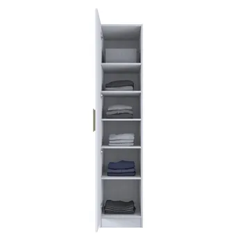 Keldan Garderob 45x210x45 cm - Vit - Förvaring - Klädförvaring - Garderob & garderobssystem - Klädskåp & fristående garderob