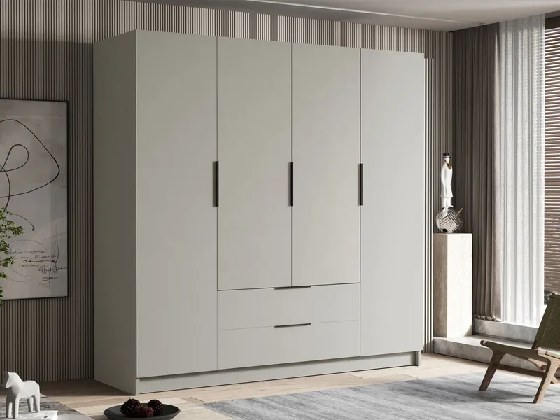 Kelros Garderob 200x216 cm - Beige - Förvaring - Klädförvaring - Garderob & garderobssystem