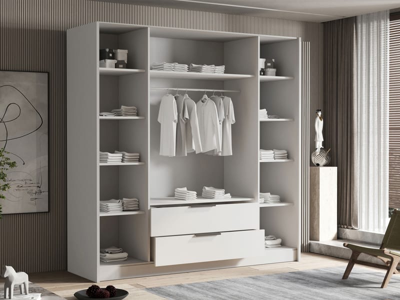 Kelros Garderob 200x216 cm - Brun - Förvaring - Klädförvaring - Garderob & garderobssystem