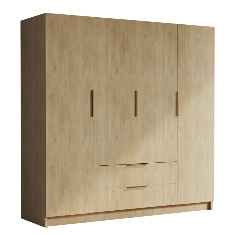 Kelros Garderob 200x216 cm - Brun - Förvaring - Klädförvaring - Garderob & garderobssystem