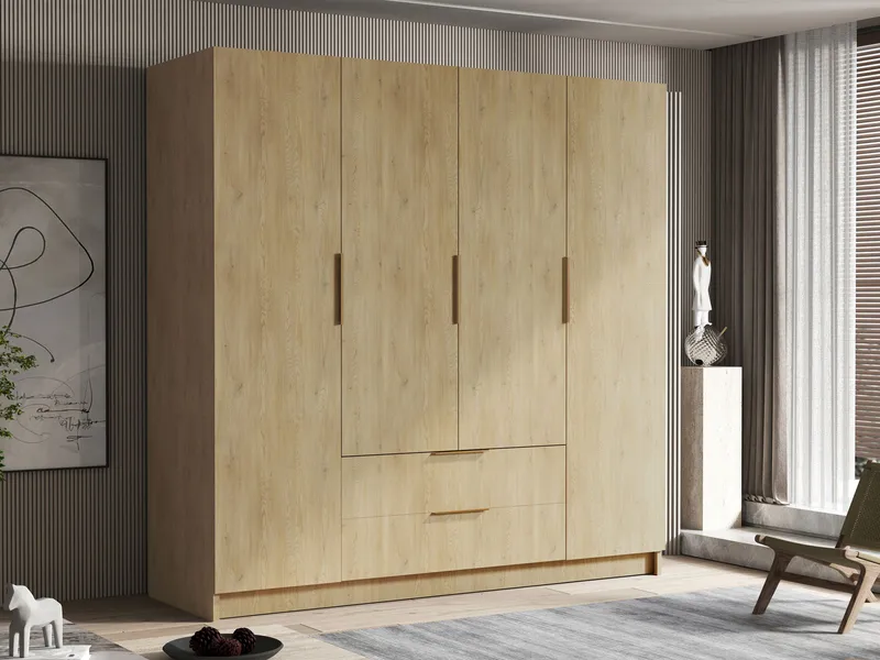 Kelros Garderob 200x216 cm i Trä - Beige - Förvaring - Klädförvaring - Garderob & garderobssystem