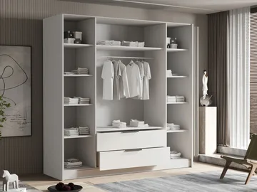 Kelros Garderob 200x216 cm - Svart - Förvaring - Klädförvaring - Garderob & garderobssystem