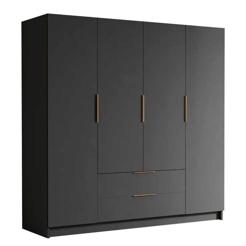 Kelros Garderob 200x216 cm, Svart