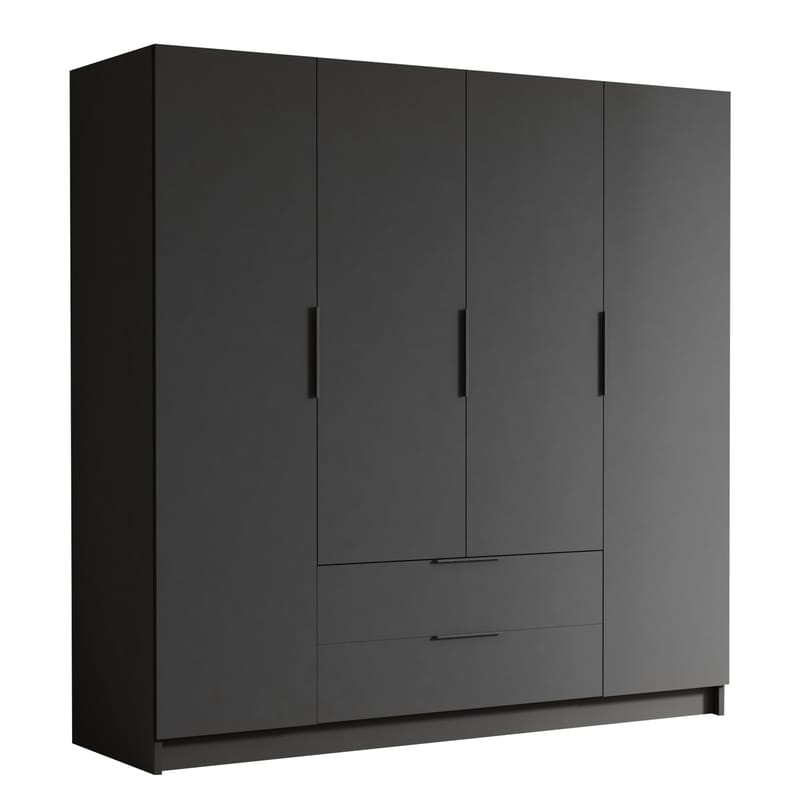 Kelros Garderob 200x216 cm - Svart - Förvaring - Klädförvaring - Garderob & garderobssystem