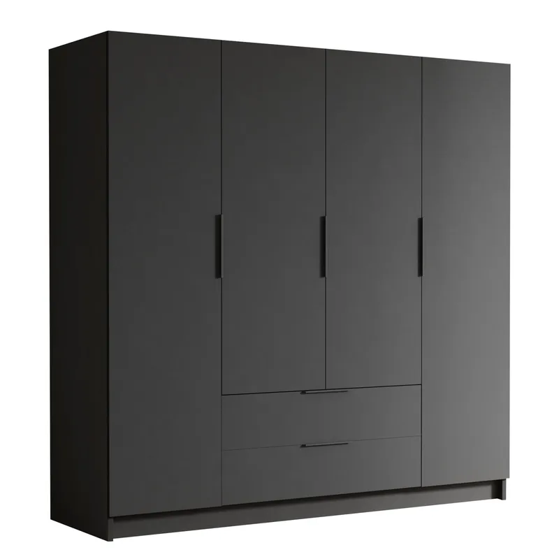 Kelros Garderob 200x216 cm - Svart - Förvaring - Klädförvaring - Garderob & garderobssystem