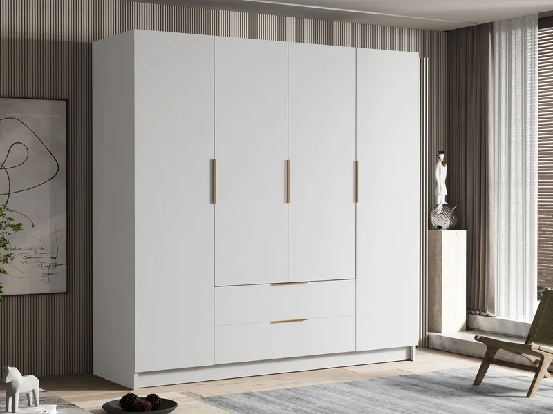 Kelros Garderob 200x216 cm - Vit - Förvaring - Klädförvaring - Garderob & garderobssystem