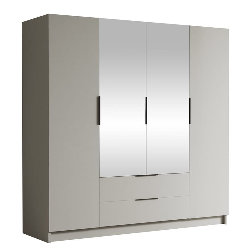 Kelros Garderob med Spegel 200x216 cm, Beige