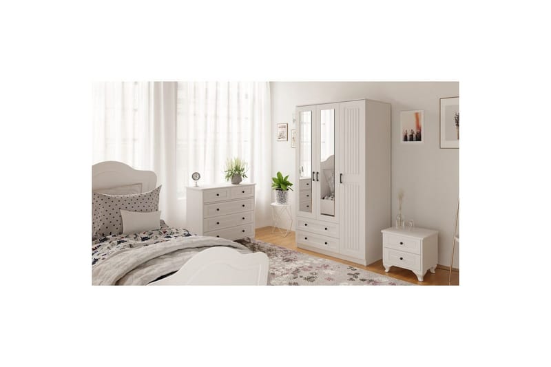 Kesra Garderobsskåp 105x184 cm - Matt Vit - Förvaring - Klädförvaring - Garderob & garderobssystem