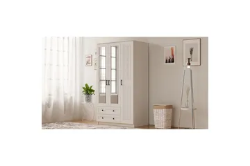 Kesra Garderobsskåp 105x184 cm - Matt Vit - Förvaring - Klädförvaring - Garderob & garderobssystem