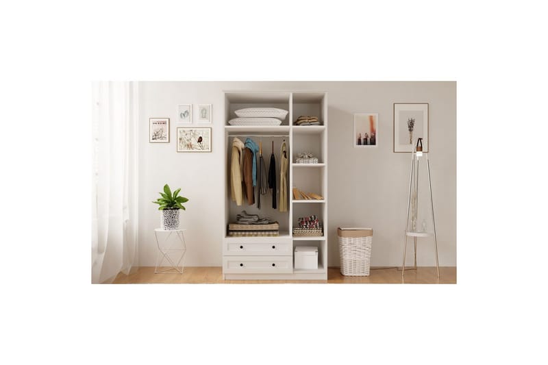 Kesra Garderobsskåp 105x184 cm - Matt Vit - Förvaring - Klädförvaring - Garderob & garderobssystem - Klädskåp & fristående garderob
