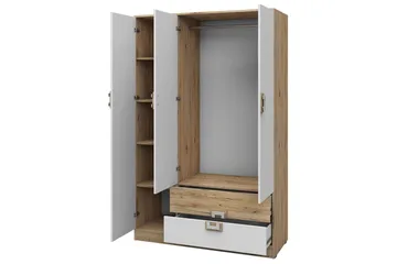 Klacksberg Garderob 120x50x190 cm - Ljus Ek/Vit - Förvaring - Klädförvaring - Garderob & garderobssystem