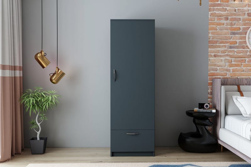 Kleoo Garderob 50x187 cm Antracit - Hanah Home - Förvaring - Klädförvaring - Garderob & garderobssystem