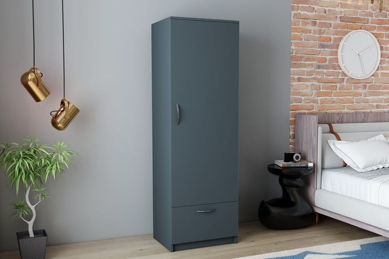 Kleoo Garderob 50x187 cm Antracit - Hanah Home - Förvaring - Klädförvaring - Garderob & garderobssystem