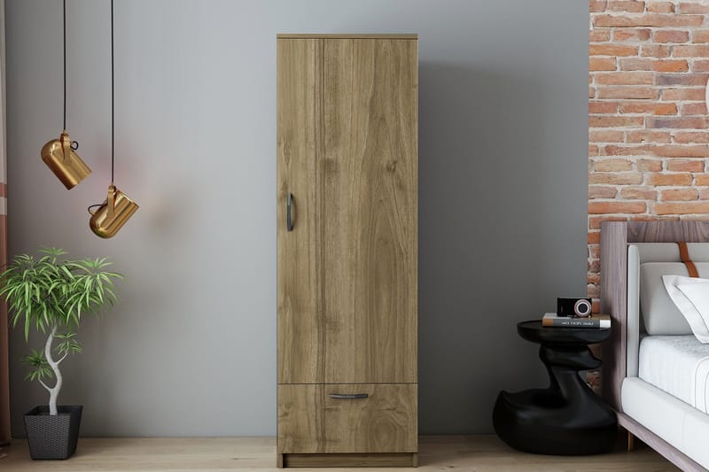 Kleoo Garderob 50x187 cm Brun - Hanah Home - Förvaring - Klädförvaring - Garderob & garderobssystem