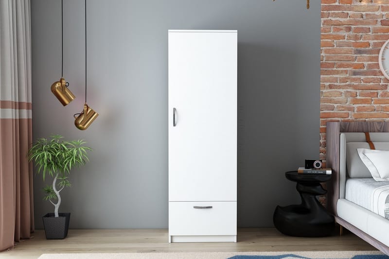 Kleoo Garderob 50x187 cm Vit - Hanah Home - Förvaring - Klädförvaring - Garderob & garderobssystem