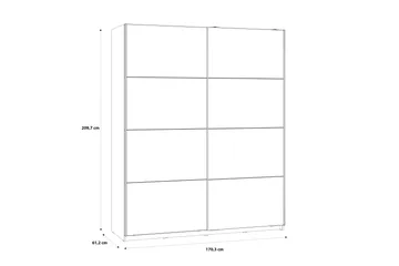 Kocherinovo Garderob 62x171 cm - Brun/Grå - Förvaring - Klädförvaring - Garderob & garderobssystem