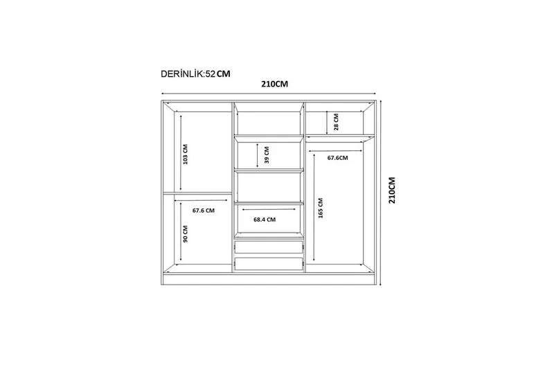 Kovric Garderob 210x210 cm - Matt Vit - Förvaring - Klädförvaring - Garderob & garderobssystem