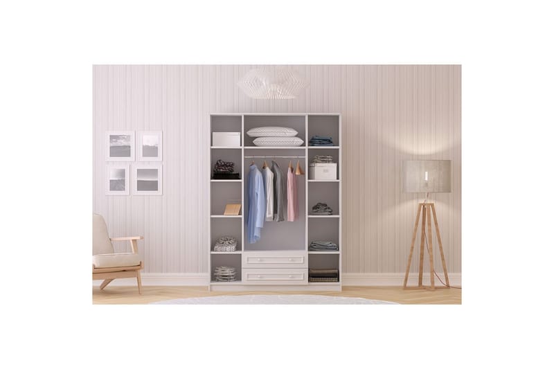 Kovric Garderobsskåp 140x210 cm - Matt Vit - Förvaring - Klädförvaring - Garderob & garderobssystem - Klädskåp & fristående garderob