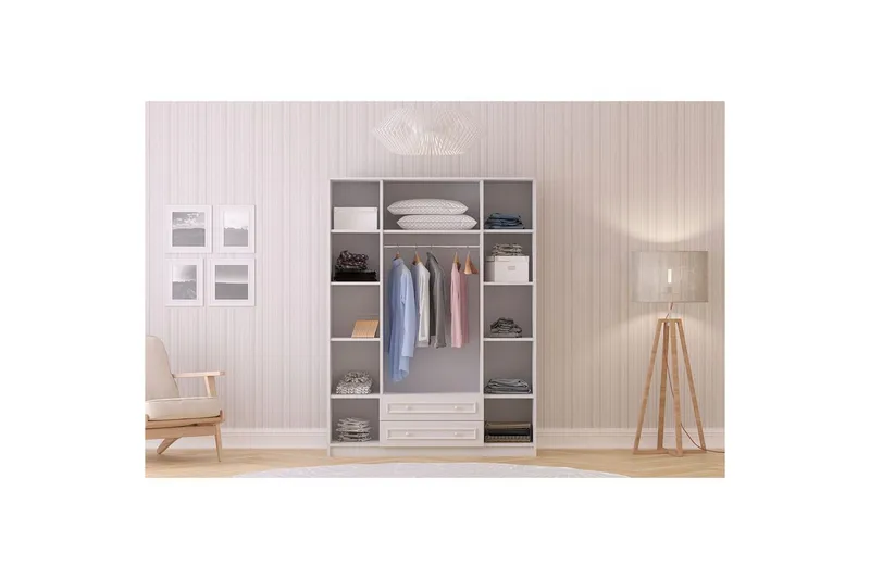 Kovric Garderobsskåp 140x210 cm - Matt Vit - Förvaring - Klädförvaring - Garderob & garderobssystem - Klädskåp & fristående garderob