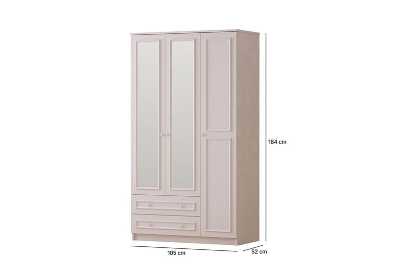 Kovric Hörngarderob 105x182 cm - Matt Vit - Förvaring - Klädförvaring - Garderob & garderobssystem - Hörngarderob