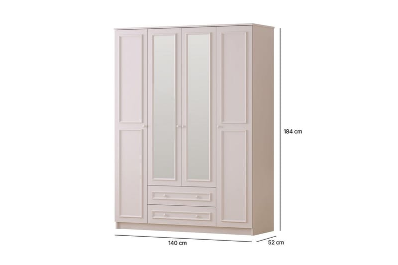 Kovric Hörngarderob 140x184 cm - Matt Vit - Förvaring - Klädförvaring - Garderob & garderobssystem - Hörngarderob