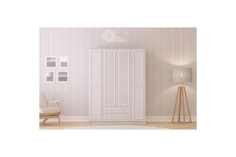 Kovric Hörngarderob 140x184 cm - Matt Vit - Förvaring - Klädförvaring - Garderob & garderobssystem