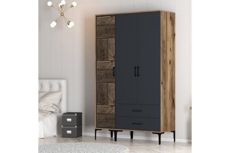Kumsal Garderob 120 cm - Antracit - Förvaring - Klädförvaring - Garderob & garderobssystem