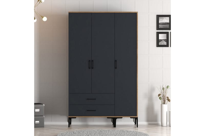 Kumsal Garderob 120 cm - Antracit - Förvaring - Klädförvaring - Garderob & garderobssystem