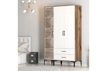 Kumsal Garderob 120 cm - Brun/Vit - Förvaring - Klädförvaring - Garderob & garderobssystem