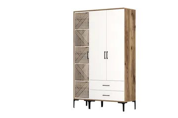 Kumsal Garderob 120 cm - Brun/Vit - Förvaring - Klädförvaring - Garderob & garderobssystem