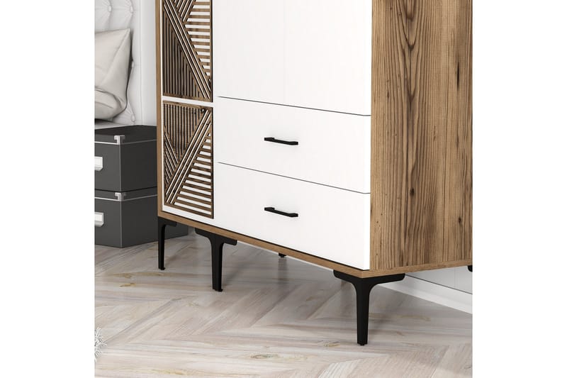 Kumsal Garderob 120 cm - Brun/Vit - Förvaring - Klädförvaring - Garderob & garderobssystem