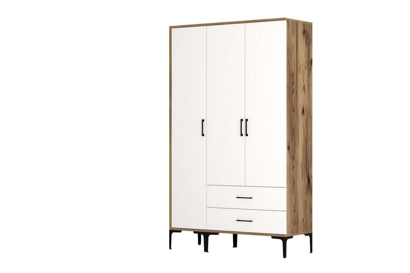 Kumsal Garderob 120 cm - Brun/Vit - Förvaring - Klädförvaring - Garderob & garderobssystem
