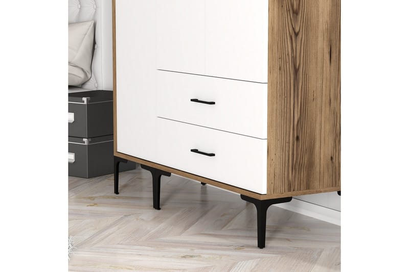 Kumsal Garderob 120 cm - Brun/Vit - Förvaring - Klädförvaring - Garderob & garderobssystem