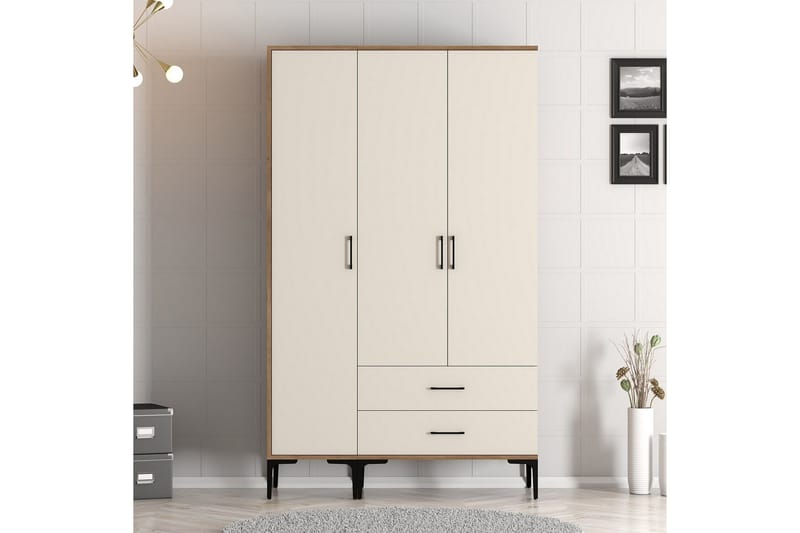 Kumsal Garderob 120 cm - Cream - Förvaring - Klädförvaring - Garderob & garderobssystem