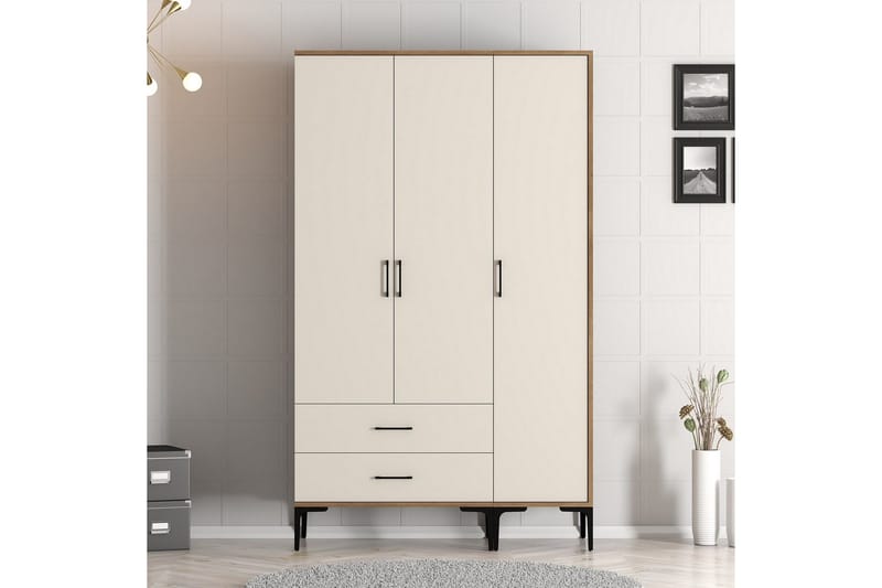 Kumsal Garderob 120 cm - Cream - Förvaring - Klädförvaring - Garderob & garderobssystem