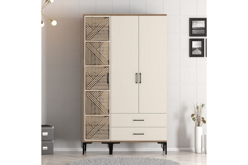 Kumsal Garderob 120 cm - Cream - Förvaring - Klädförvaring - Garderob & garderobssystem