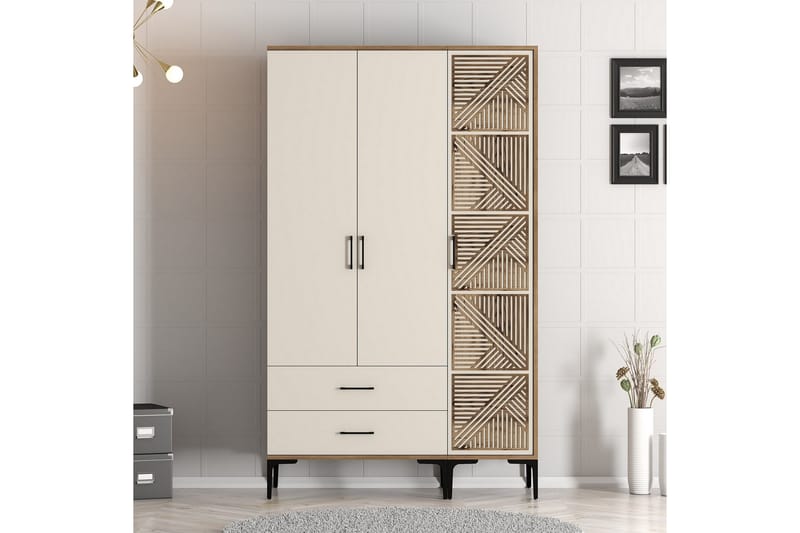 Kumsal Garderob 120 cm - Cream - Förvaring - Klädförvaring - Garderob & garderobssystem