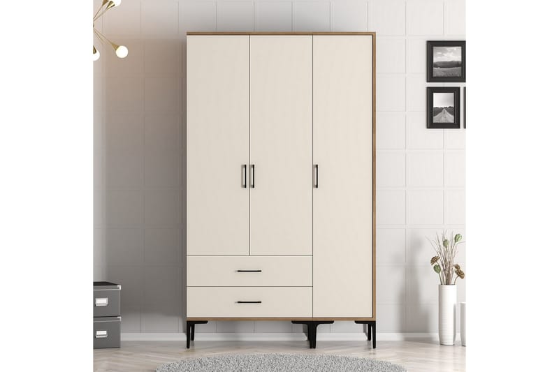 Kumsal Garderob 120 cm - Cream - Förvaring - Klädförvaring - Garderob & garderobssystem