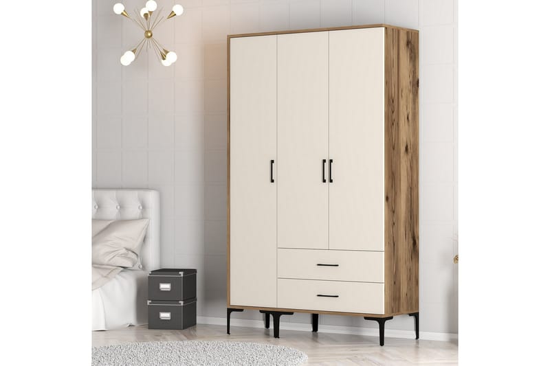 Kumsal Garderob 120 cm - Cream - Förvaring - Klädförvaring - Garderob & garderobssystem
