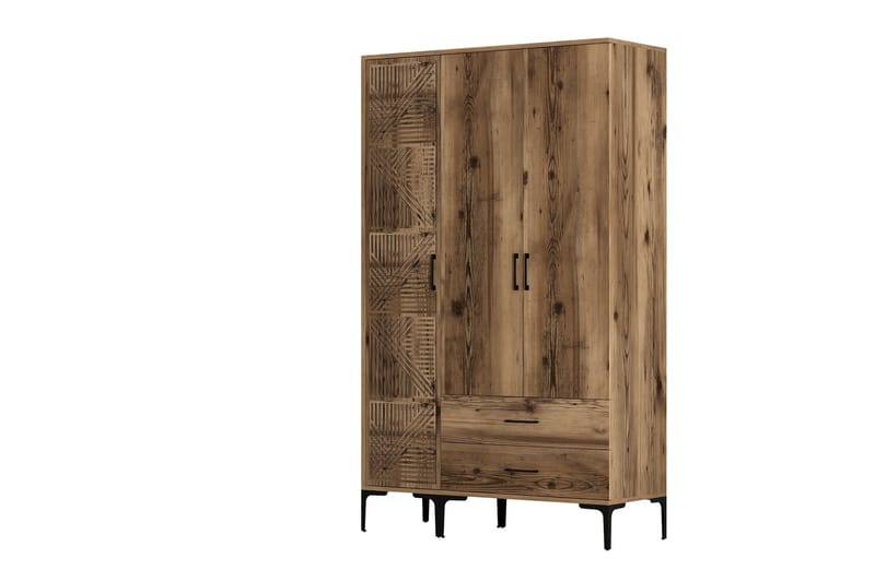 Kumsal Garderob 120 cm - Valnöt - Förvaring - Klädförvaring - Garderob & garderobssystem