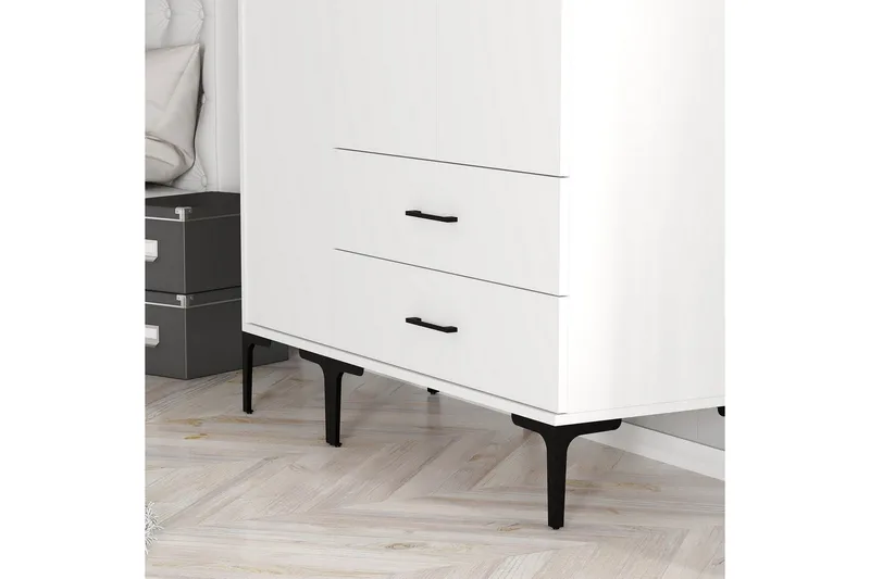 Kumsal Garderob 120 cm - Vit - Förvaring - Klädförvaring - Garderob & garderobssystem