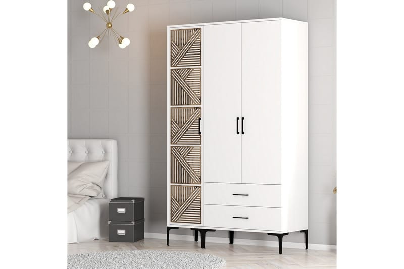 Kumsal Garderob 120 cm - Vit - Förvaring - Klädförvaring - Garderob & garderobssystem