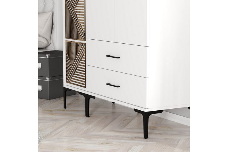 Kumsal Garderob 120 cm - Vit - Förvaring - Klädförvaring - Garderob & garderobssystem