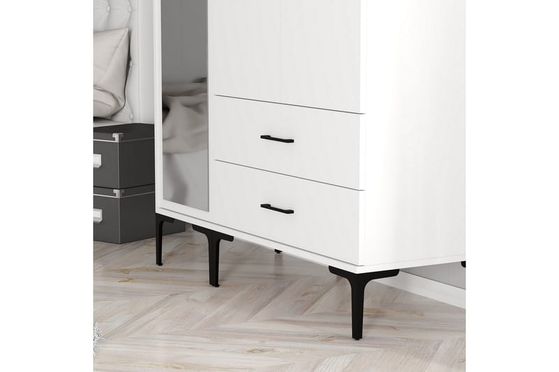 Kumsal Garderob 120 cm - Vit - Förvaring - Klädförvaring - Garderob & garderobssystem