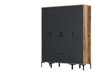 Kumsal Garderob 160 cm - Antracit - Förvaring - Klädförvaring - Garderob & garderobssystem